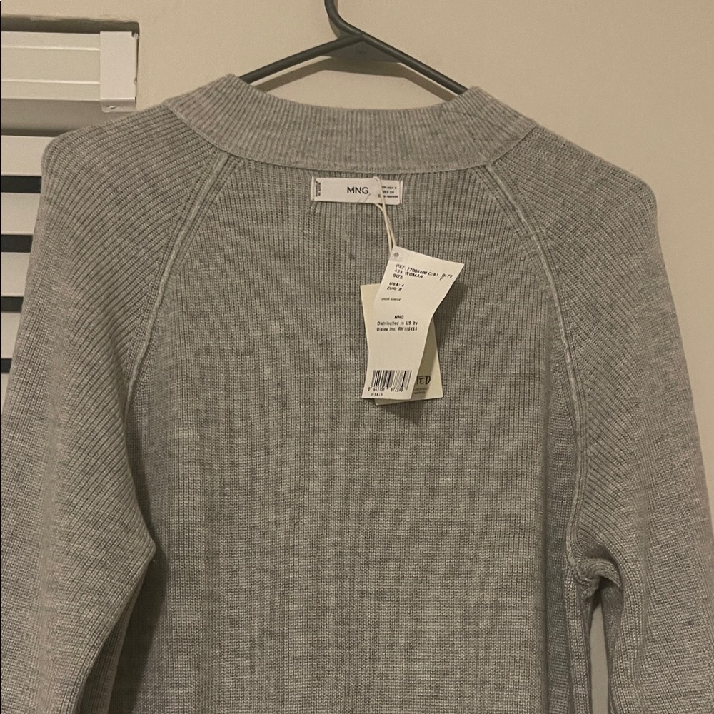 Mango Women's Light Gray Cowl Neck Sweater